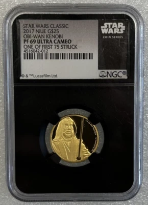 2017 Niue Star Wars Obi-Wan Kenobi Classic 1/4oz .999 Gold Proof Coin NGC PF69UC - Image 1 of 4