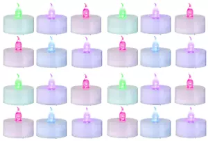 24 Color Changing Flameless LED Tea Light Candles Christmas Wedding Party Decor - Picture 1 of 6