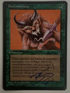 Subdue Italian Legends MTG Magic Signed By Artist Brian Snoddy Sottomissione - Picture 1 of 4