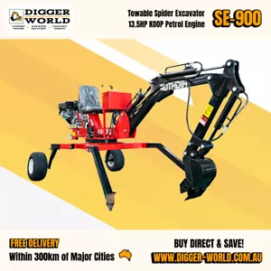 HIGHTOP SE900 13.5HP Towable Spider Excavator Petrol 4Stroke Engine 360 Rotating - Picture 1 of 9