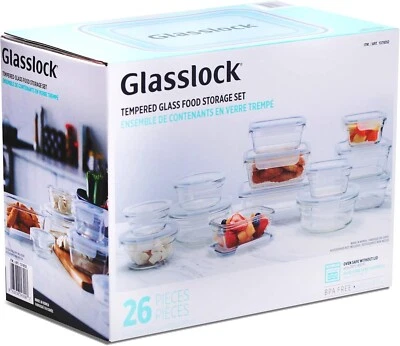Glasslock 26-Piece Premium Food Storage Set | Tempered Glass - Airtight Lids - Image 1 of 4