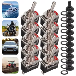 10pcs Heavy Duty Toggle Switch On-Off -2 Position 12V Car Dash Boat Waterproof - Bild 1 von 9