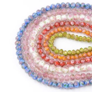 20 Gold Sand Lampwork Beads Glass Handmade Faceted Rose 8mm 10mm12mm DIY Jewelry - Picture 1 of 15