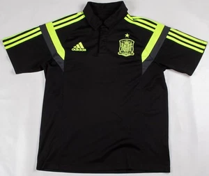 Vintage 2013 ADIDAS Spain RFCF Soccer Futbol Team Black Lime Green Jersey Mens M - Picture 1 of 9