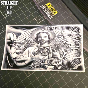 Individueller Wasserrutschen-Aufkleber - RC Lowrider "Airbrush Wandbild" Stil "Heiliges Mädchen" - Bild 1 von 15