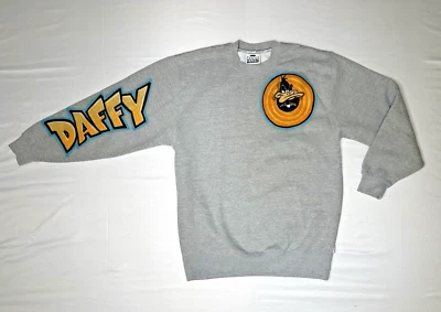 Pro Club Heavyweight Crew Neck Fleece Pullover Sweater Gray Size L Daffy Duck - Image 1 of 4