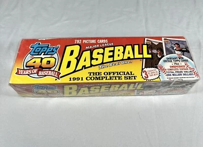Topps 40 Años de Béisbol Oficial 1991 Juego Completo 792 Tarjetas de Béisbol Selladas Foto 1 de 4