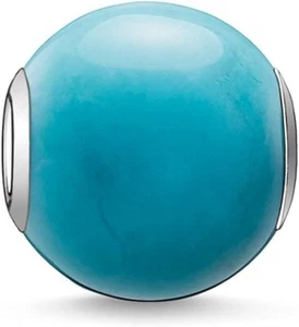 Thomas Sabo Charm Beads Karma in Argento 925 Turchese K0035 - Foto 1 di 1