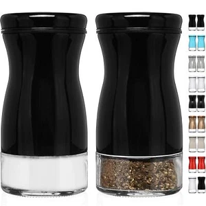 Salt and Pepper Shakers Set with Adjustable Pour Holes - Black - Picture 1 of 6