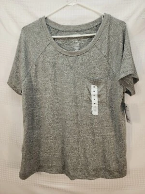 Top de pijama Sonoma para mujer talla mediana gris manga corta bolsillo ropa de salón Foto 1 de 4