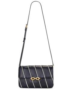 Saint Laurent Le Maillon $3200 Deep Marine Leather Shoulder Bag New - Picture 1 of 5