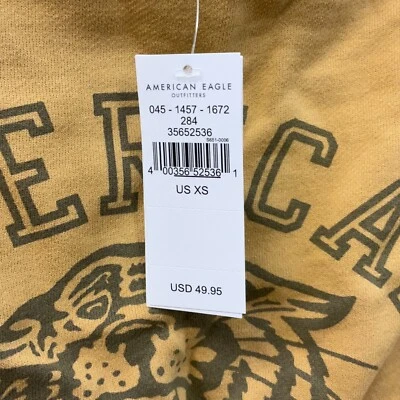 Sudadera Pullover American Eagle Outfitters Para Mujer Talla XS Amarilla Mangas Largas Foto 1 de 4