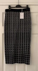 Ted Baker atlassy houndstooth jacquard midi skirt TB 2 - Picture 1 of 9