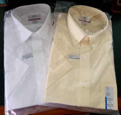 2 (dos) camisas de vestir de manga corta Croft & Barrow de ajuste clásico de fácil cuidado para hombre M Foto 1 de 4