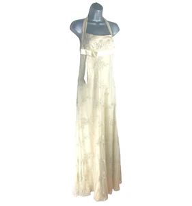 Monsoon Bridal Dress Hand Beaded Lined Halterneck Women’s UK Size 8 - Picture 1 of 11