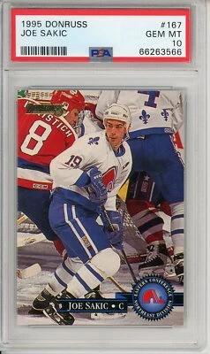 1995 Donruss Joe Sakic HOF PSA 10 Pop 4 - Image 1 of 2
