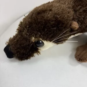 19” Brown Wildlife Artists Plush River Otter Stuffed Animal Lying down - Picture 1 of 4
