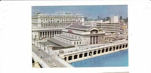 Chicago, Illinois Union Station Mid Century Postkarte / Vogelperspektive alte Autos - Bild 1 von 2