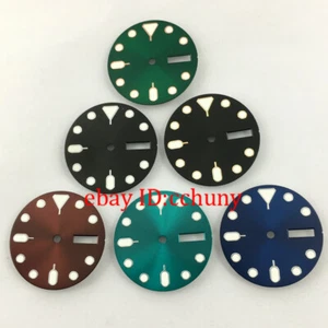 28.5mm sterile date dial fit for the NH35 NH36 automatic movement Green luminous - Picture 1 of 15