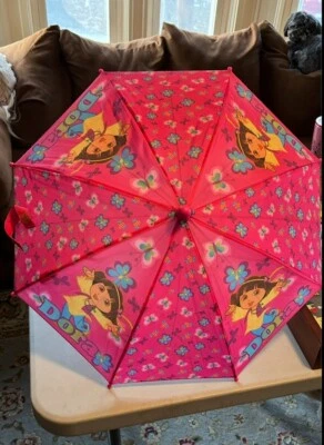 Dora La Exploradora y Botas "Imaginemos" Paraguas Infantil~Rosa~EXCELENTE ESTADO Foto 1 de 4
