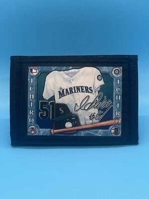BRAND NEW 2001 ICHIRO MLB SEATTLE MARINERS HOOK AND LOOP WALLET!! - Image 1 of 2