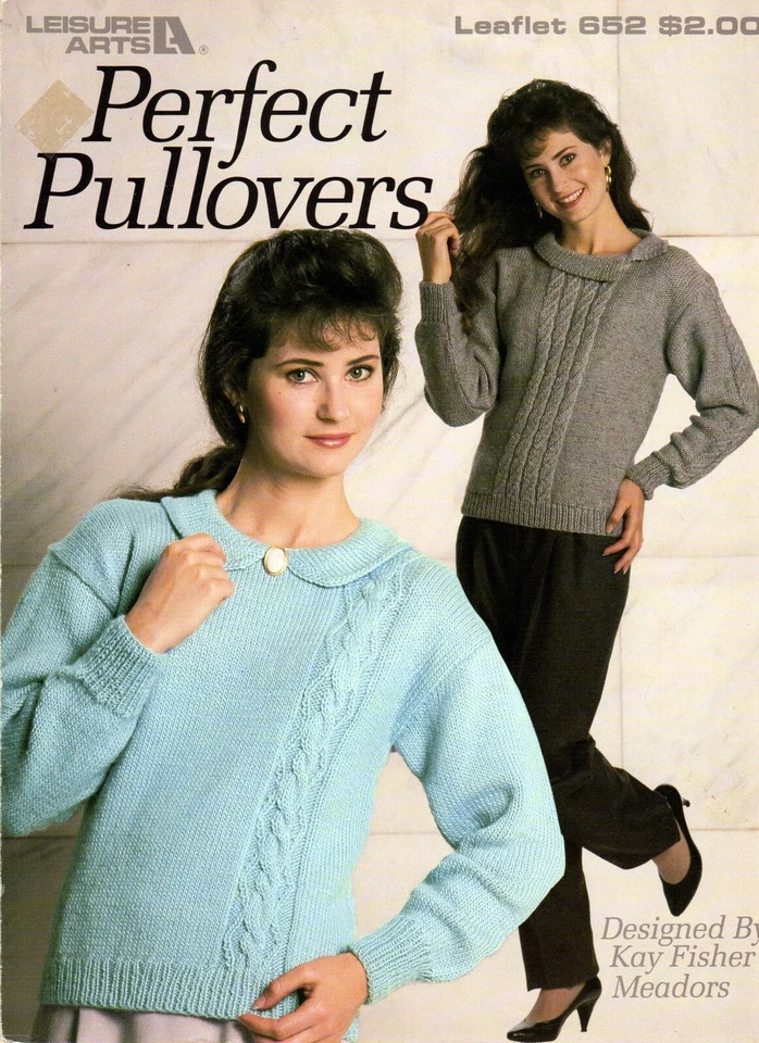 Perfect Pullovers Knitting Designs by Kay Meadows Cable Sweaters Leaflet 652 NOS - Image 1 of 1