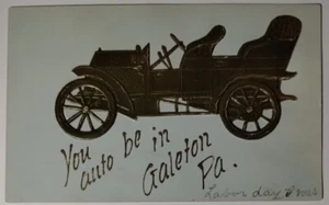 1909 MODELL T AUTO AUTOMOBILE POSTKARTE GALETON PA. ERHÖHTER DRUCK VERSCHICKT - Bild 1 von 2
