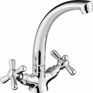 Armatur Küche Zweigriff Wasserhahn Mischer Standarmatur Spültisch geeignet - Bild 1 von 4