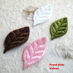 (80 - 90 piezas) x apliques acolchados de hoja de satén/terciopelo de 2"/2 caras para boda ST191 - Imagen 1 de 9