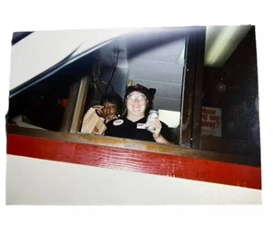 Vintage 1990’s Ephemera Photo - Rally’s Drive through Employee Holding A Beer - Picture 1 of 2