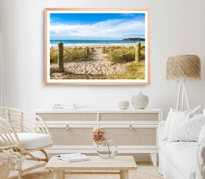 Seashore Pathway Print, New Zealand Wall Art, Sea Framed Beach Wall Art, Coastal - Imagen 1 de 5