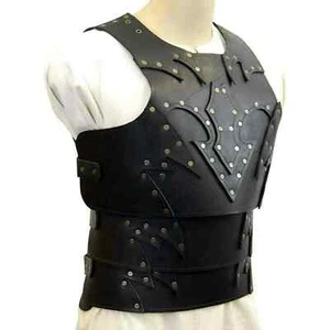 Wikinger Leder Brustplatte Mittelalter Leder Körper Rüstung Cosplay Kostüm - Bild 1 von 3