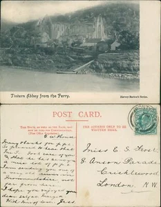 Tintern Abbey From Ferry Harvey Barton Gb 1904 Pontypool Cancel - Picture 1 of 2