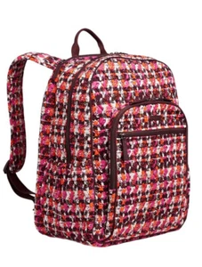 VERA BRADLEY HOUNDSTOOTH TWEED Campus Tech BACKPACK•Multiple Pockets• LARGE NWT - Picture 1 of 11