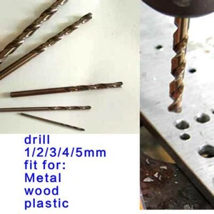 Steel Drills 1 set of 1/2/3/4/5mm Drill Hole for Metal Wood Plastic - Picture 1 of 8