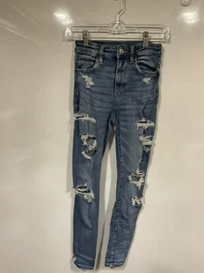 American Eagle Next Level Stretch Super High Rise Jegging Jeans. Girls 00 Short - Picture 1 of 3