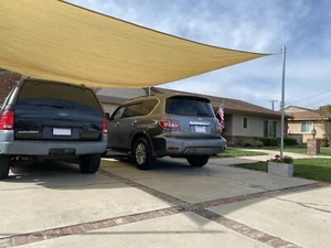 Beige Curved Rectangular Sun Shade Sail UV Blocking Outdoor Canopy Awning Patio - Picture 1 of 9