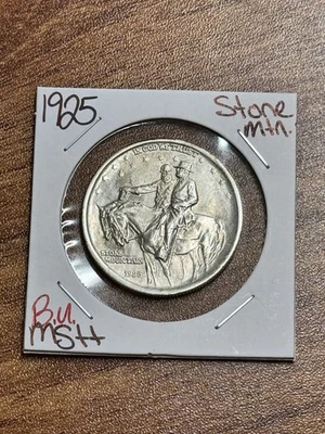 1925 Stone Mountain Commemorative Silver Half Dollar BU UNC MS+ Coin (Raw18086) - Image 1 of 2