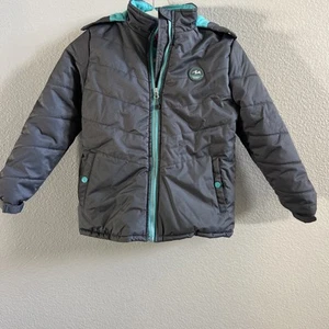 MARMOT Size 10/12 Boys Gray Full Zip Stand Collar Powder Skirt Snowboard Jacket - Picture 1 of 8