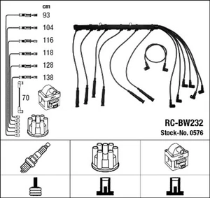 NGK Zündleitungssatz 0576 für BMW E30 E21 E28 E12 3er 5er Touring 320 323 520 - Bild 1 von 7