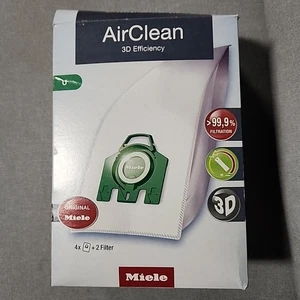 Miele Vacuum Airclean Bags 3D Efficiency 4 pk Filter Bags + 1 Filter U1 Bn1 Open - Picture 1 of 6
