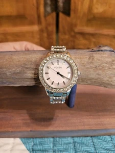 Fossil Watch Womens Jesse Es2189 Classic Pink Stainless-Steel Rhinestones Quartz - Picture 1 of 5