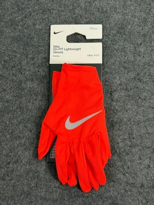 Nike Dri-FIT Lightweight Running Gloves Unisex Size M / L Orange Silver NEW - Image 1 of 2