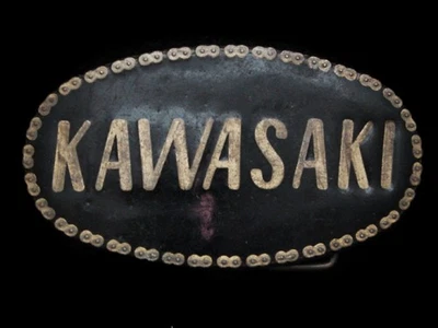 MI29146 ВИНТАЖНЫЙ 1970-х ** KAWASAKI ** МОТОЦИКЛА РЕМЕНЬ ПРЯЖКА - Изображение 1 из 2