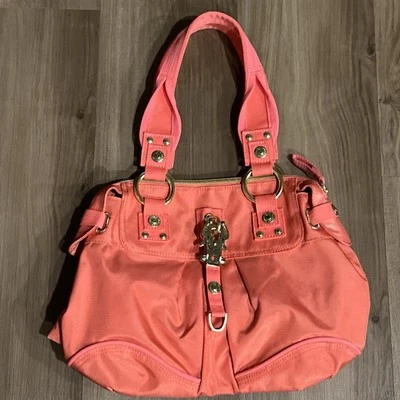 George GIna Lucy Poppy Blossom Purse Tote Bag Satchel Women Orange Zipper Vibran - Image 1 of 4
