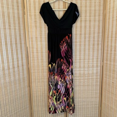 Maxi Vestido Delirante Para Mujer L Pintura Negra Lagenlook Boho Fiesta Fairycore Foto 1 de 4