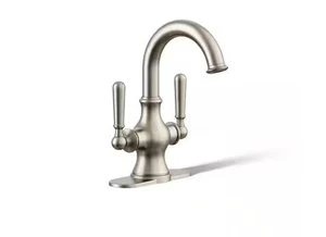 KOHLER Capilano Monoblock 4in Centerset Bathroom Faucet Vibrant Brushed Nickel - Picture 1 of 13