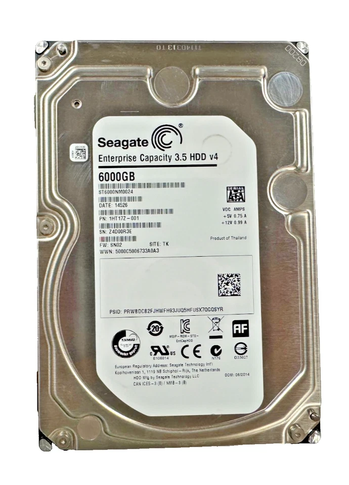 Disco duro Seagate ST6000NM0024 6 TB 7200 RPM SATA 6 Gb/s 128 MB de caché disco duro de 3,5 pulgadas 100 % de salud Foto 1 de 1