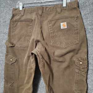 Carhartt Ripstop Double Knee Canvas Pants Mens 35 Brown Relaxed B342 Grunge Y2K - Picture 1 of 10