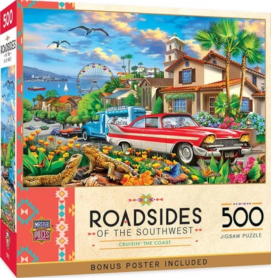 CRUISIN' THE COAST (Complete)~500 pc puzzle~Roadsides of the Southwest - Image 1 of 4